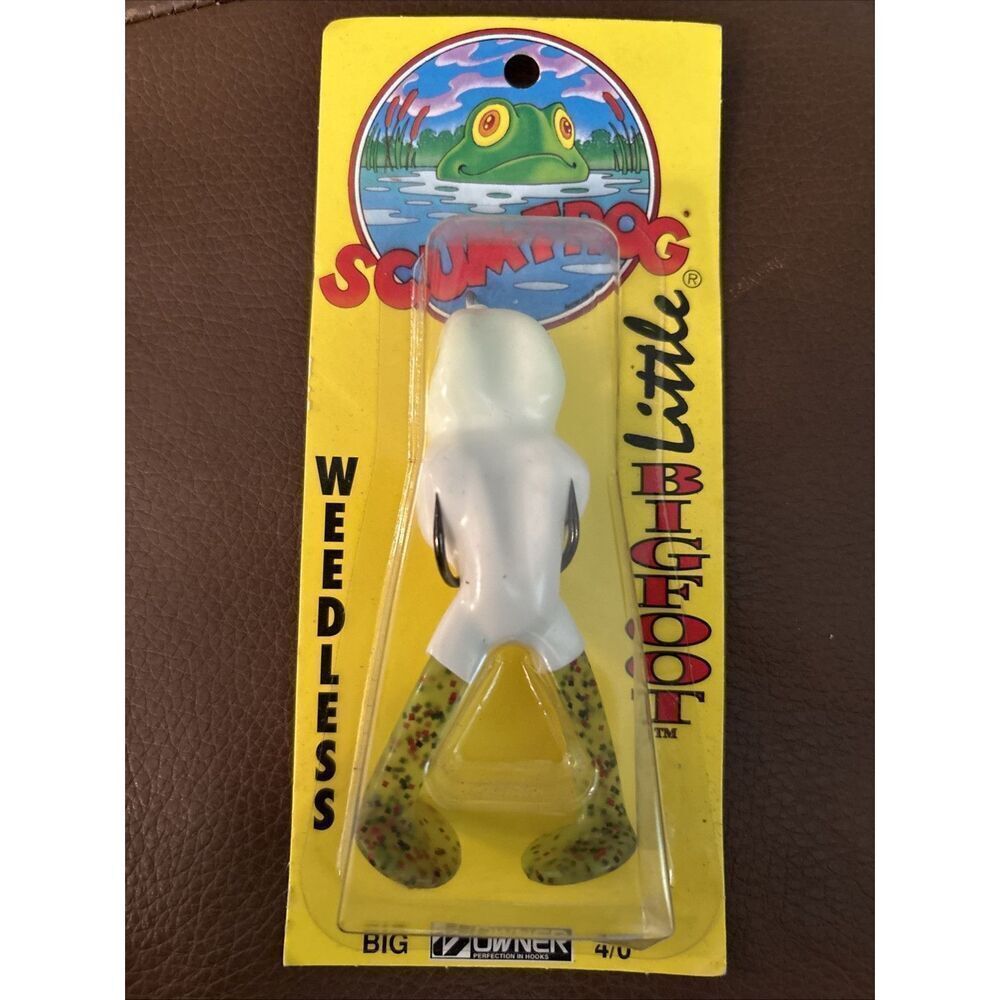 Scum Frog LBF-1533 White G LITTLE BIGFOOT BUBBLE Topwater Frog 1/2 oz NOS